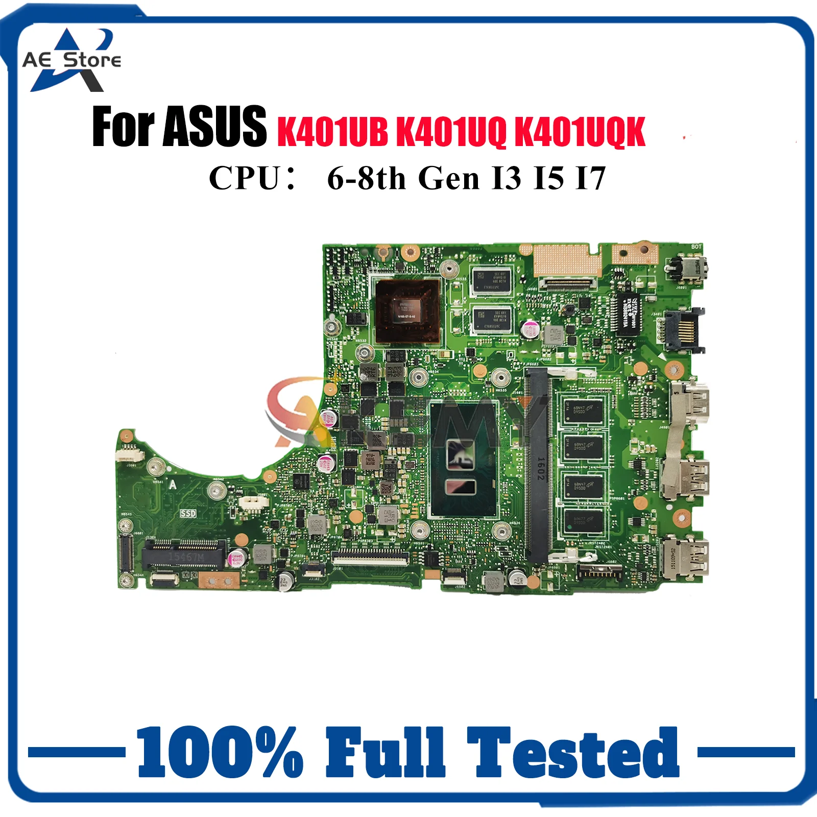 

K401UB Laptop Motherboard For ASUS VivoBook K401U U4000 K401UB A404U K401UQK K401UQ Mainboard W/ I3 I5 I7 CPU tests OK fast ship