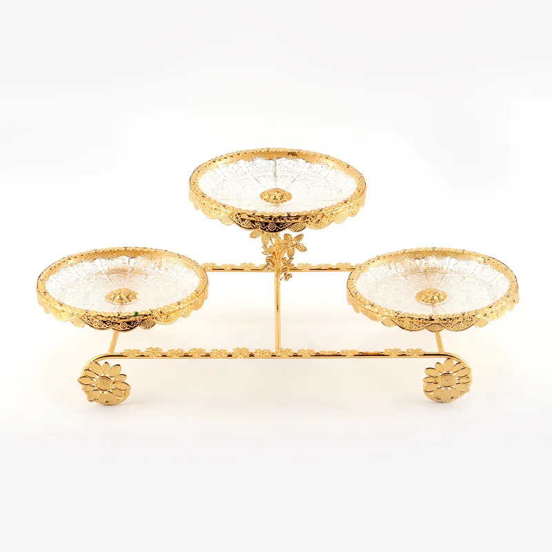 European three-layer fruit plate dessert multi-layer cake rack dried fruit plate tea snack tray dessert living room coffee table