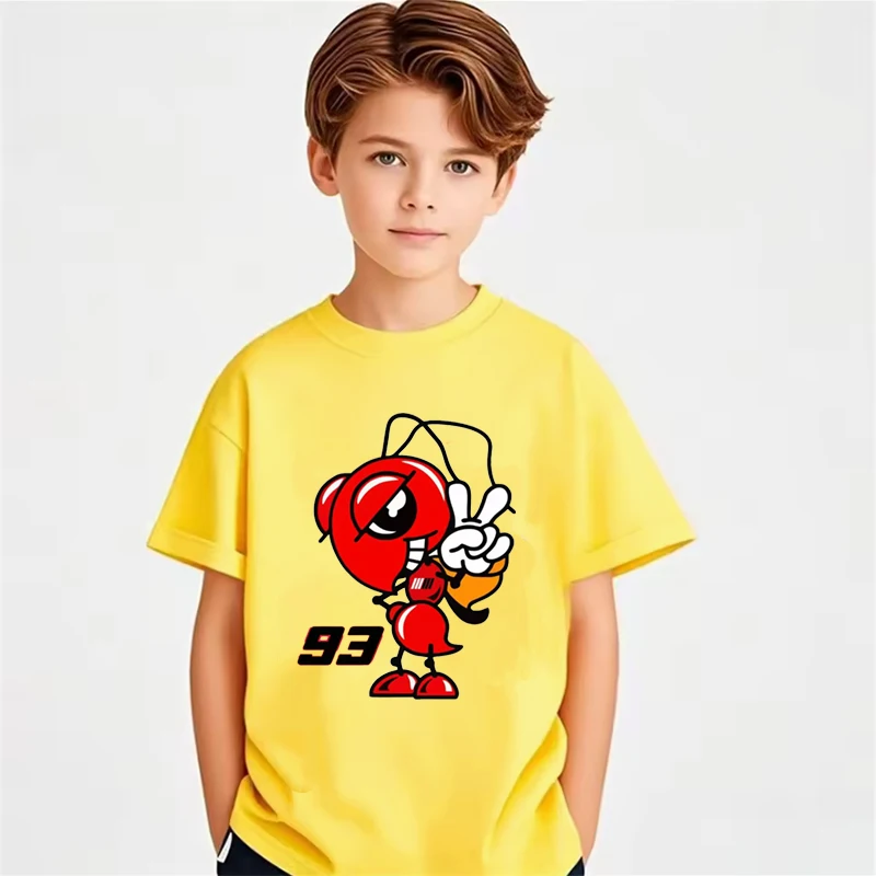 

Children's fun anime t-shirt for girls and boys aged 2-12, cool round neck short sleeved top, casual and fashionable