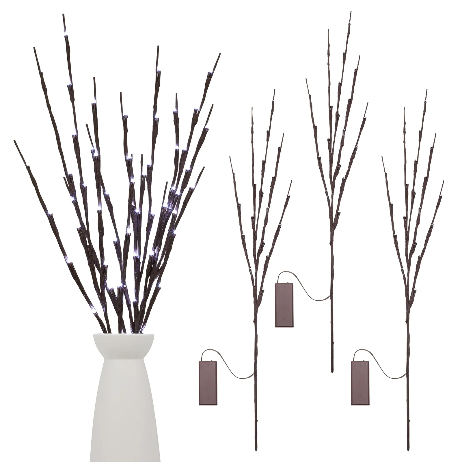 

3Pcs Home LED Light Decor 20LED Branch Lamp Realistic Shape Malleable Design for Bedroom Living Room Ambience Branch Light