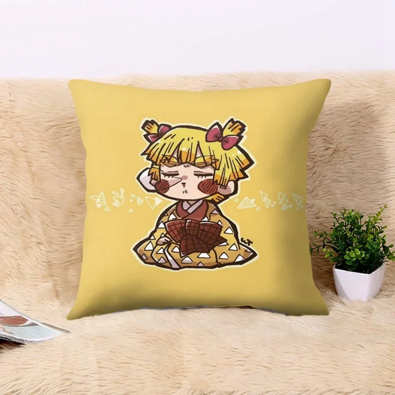 Sofa Cushion Covers Cartoon Japanese Anime Demon Slayer Chair Cushion Home Decor Pillow Case Pillowcase