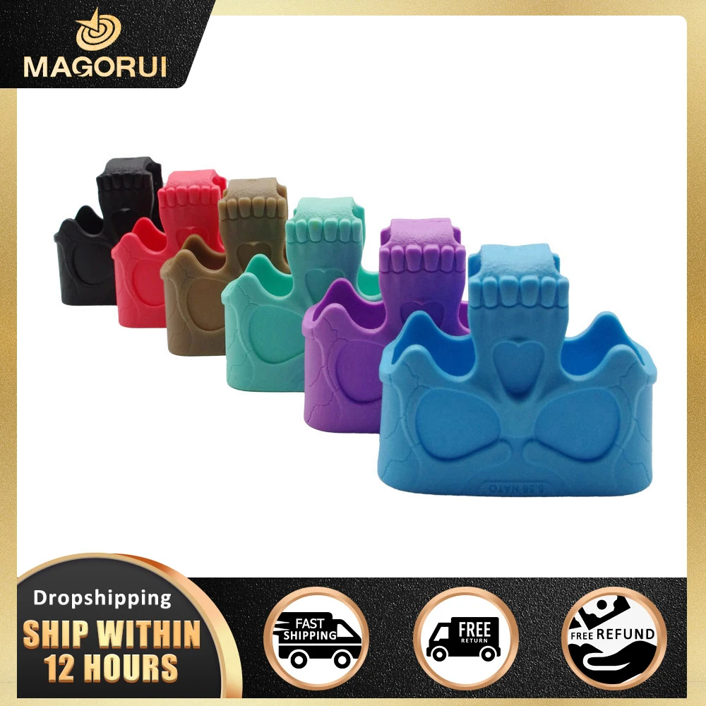 

MAGORUI 1 pcs Fast Mag Rubber Loops Magazine Belt Holder For for Hunting Skull Shape Rubber Sleeve