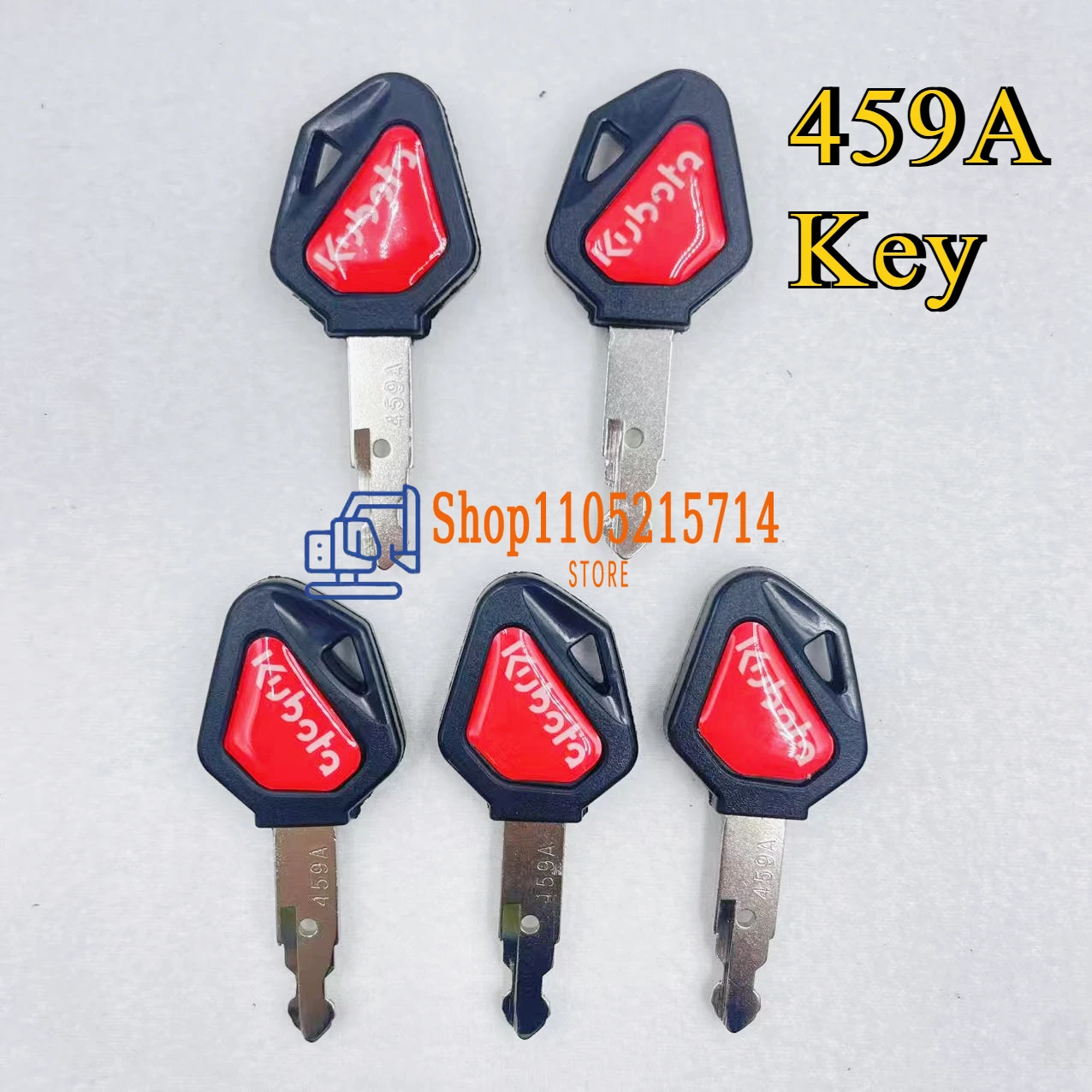 Llave de encendido con logotipo rojo, 5 uds., 459A, Kubota, miniexcavadora, llave de encendido con logotipo rojo 459A
