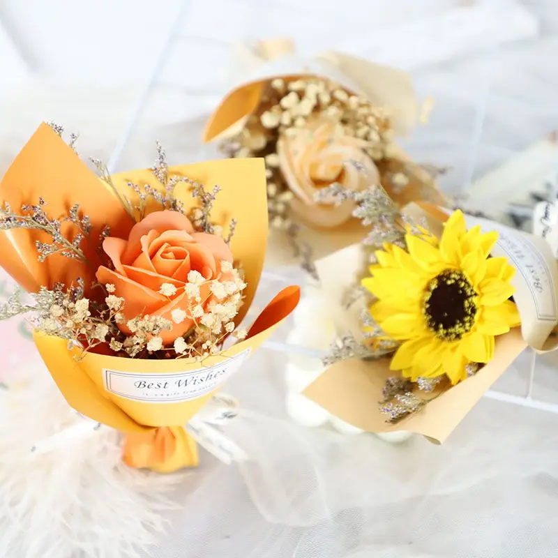 

Mini Dried Flower Bouquet Handcrafted Eternal Flower Artificial Flower Wedding Decoration Fake Flower Simulation Plant