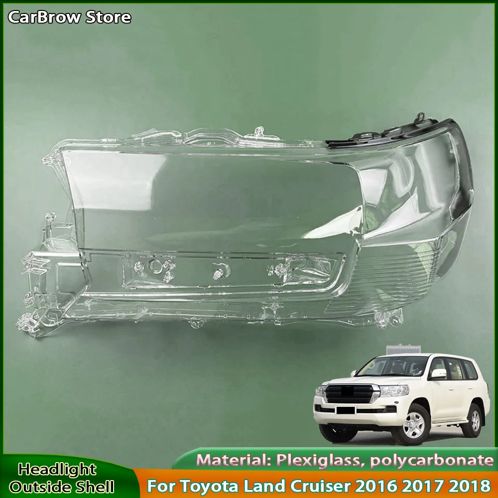 

Headlamp Shell Lens Plexiglass For Toyota Land Cruiser 2016 2017 2018 Front Headlight Cover Transparent Shade Lampshade