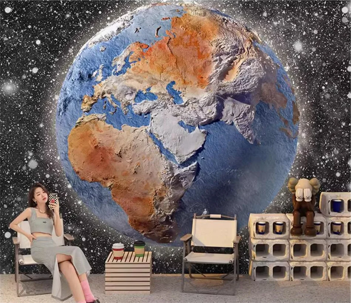 

3D Земля Луна Рельеф Обои Звездное Небо Тема Отель Ресторан Обои Интернет Знаменитости Кофейня Индивидуальная Фреска