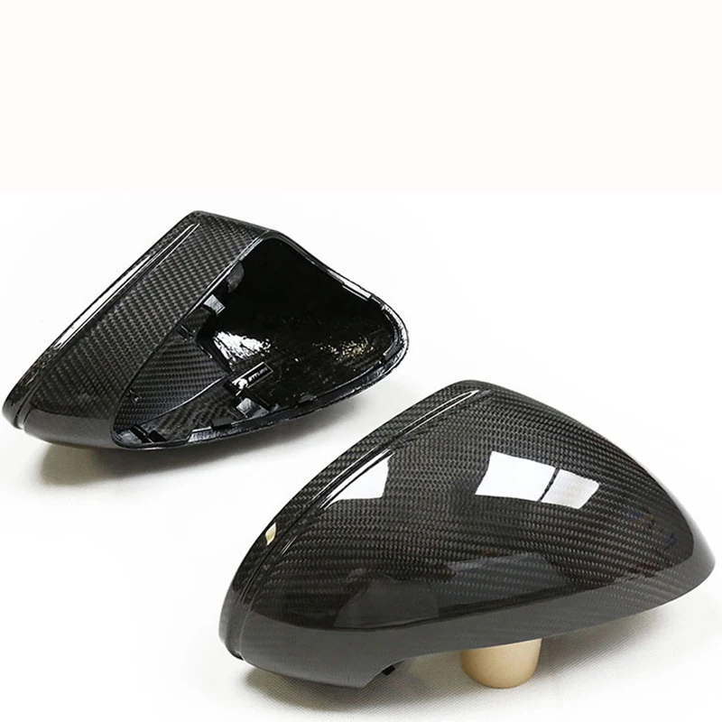 981 Carbon Fiber Fibre Side Mirrors Cover Caps Fit For Porsche Cayman