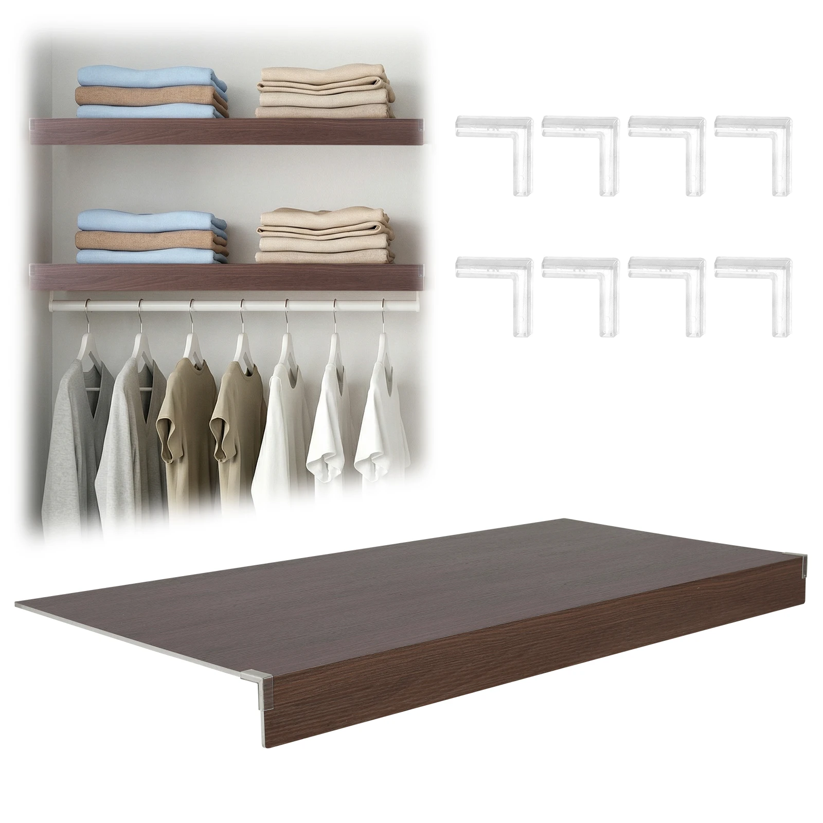 

4 Pcs Wire Rack Covers 0.32in Thick Removable Shelf Covers Easy To Clean and Install for Kitchen Pantry Bathroom Office Shelving