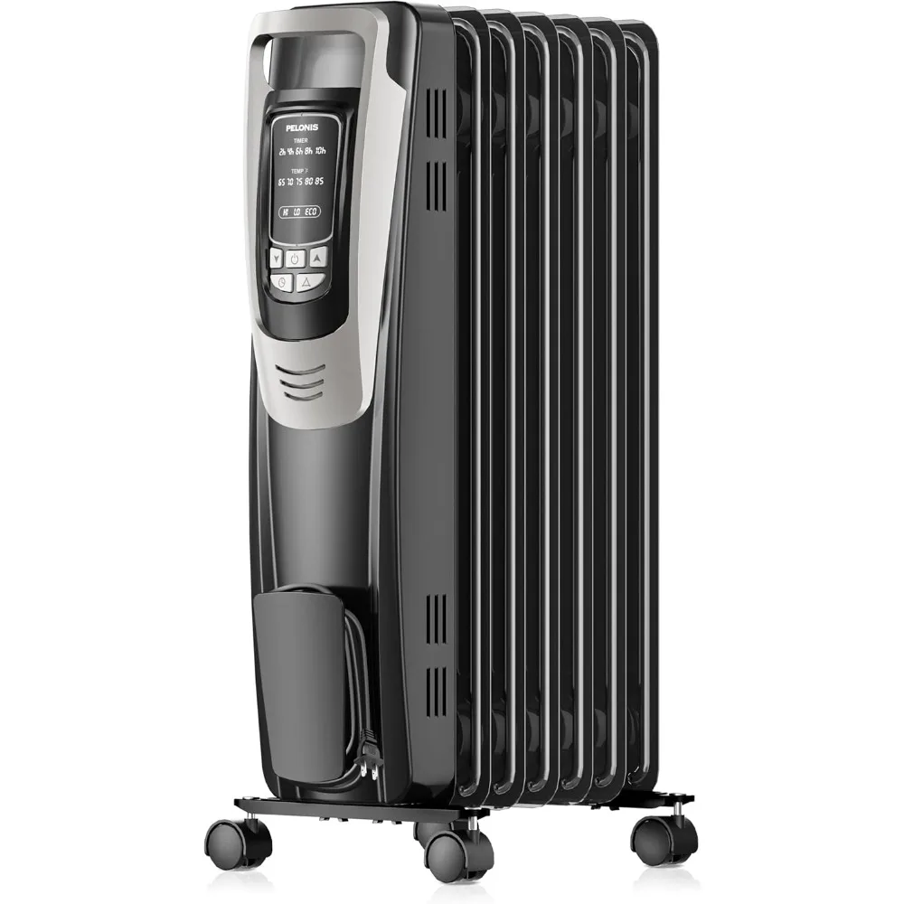 Radiator Heater for indoor use Large Room with Remote, Thermostat & LED Display, Quiet Oil Filled Heater with 5 Temperature