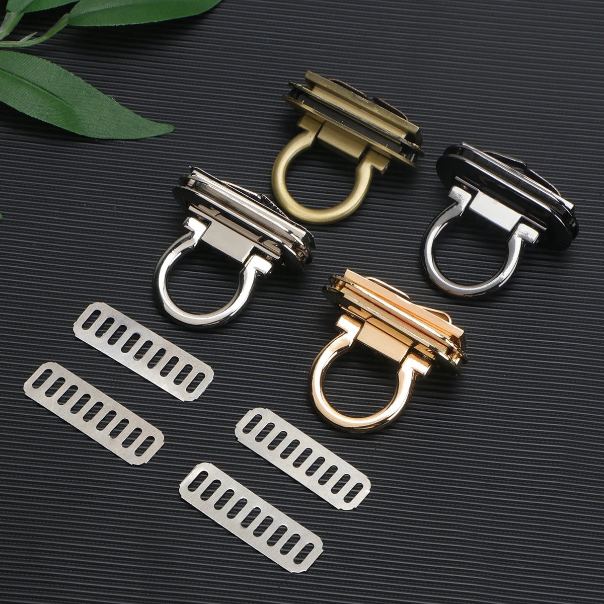 

4 PCS Die Cast Lock Buckle Luggage Suitcase Trunk Key Clutch Mortise Padlock Round Travel