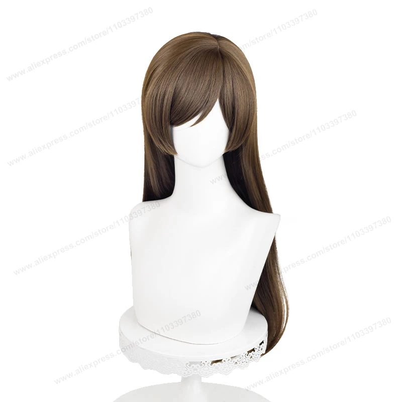 Momozono-Peluca de Cosplay Nanami, pelo sintético resistente al calor, largo y liso, color marrón, 70cm