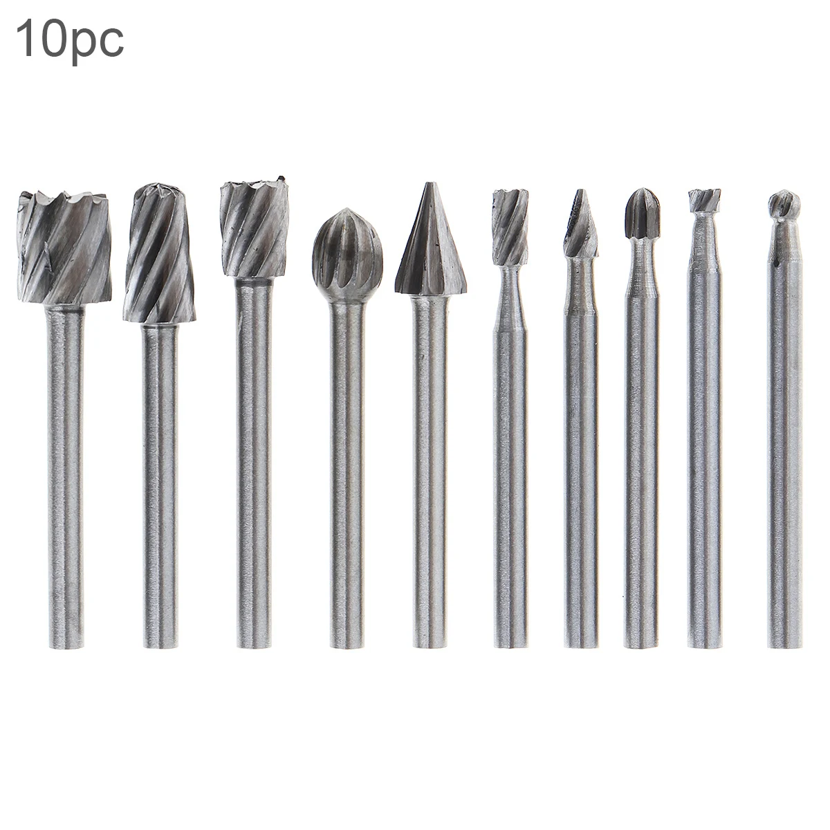 

10pcs/set DIY Tree Root Carving 3mm Shank Carpentry Handmade Electri Grinding Head Engraving Milling Cutter Rotary Burr Bit Set