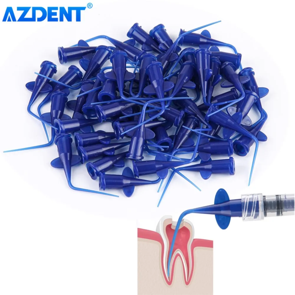 Dental Disposable Plastic Syringe Tip AZDENT Endo Irrigation Disposable Needle Tip for Dental Injection Medicine Refill