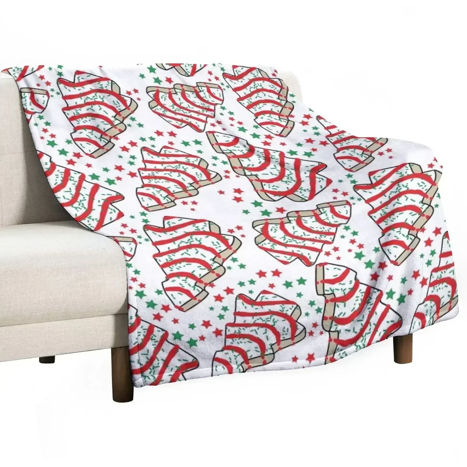 Christmas Tree Snack Cakes Throw Blanket All Season Soft Lightweight Blanket for Home
