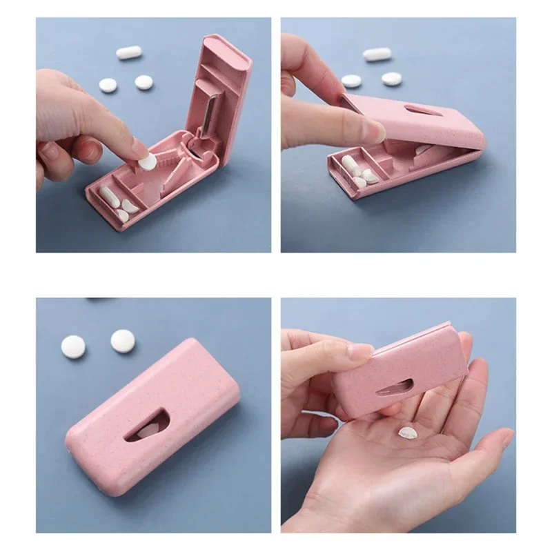 1pc Mini Home Portable Mini Pill Cutter Multi-function Dispenser Pill Box Easily Divide Your Medication Tablet Cutter Splitter