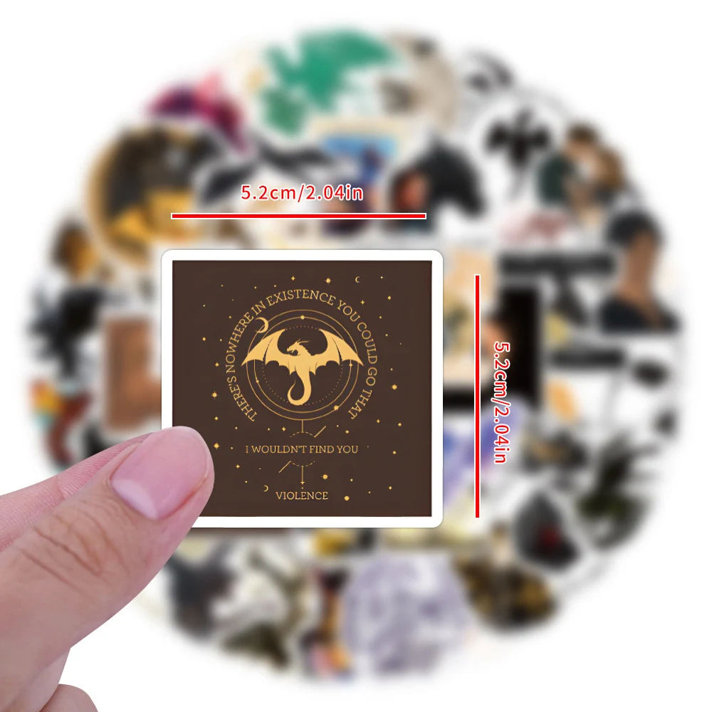 

10/30/60/120pcs Fourth Wing Cartoon Stickers Fantasy Novel Graffiti Decals Scrapbook Skateboard Laptop Cool Waterproof Sticker