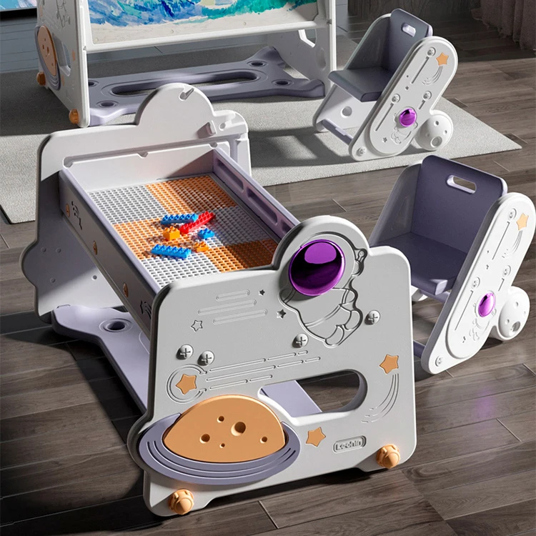 

Многофункциональный школьный стол и набор стульев большой емкости 49*100 см, доска для рисования мебели, строительный блок, детский стол