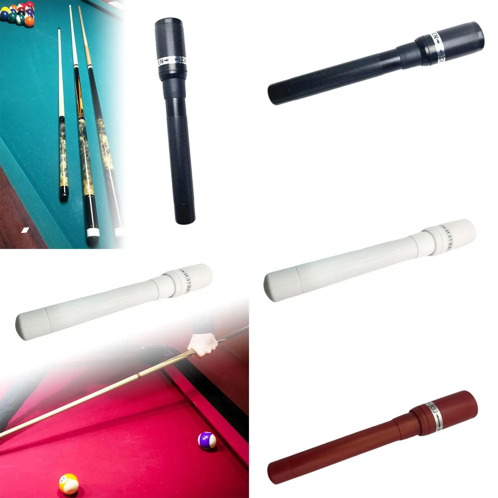 

Durable Plastic Pool Cue Extension Universal Snooker Cue Lengthening Handle for Billiards Accessory