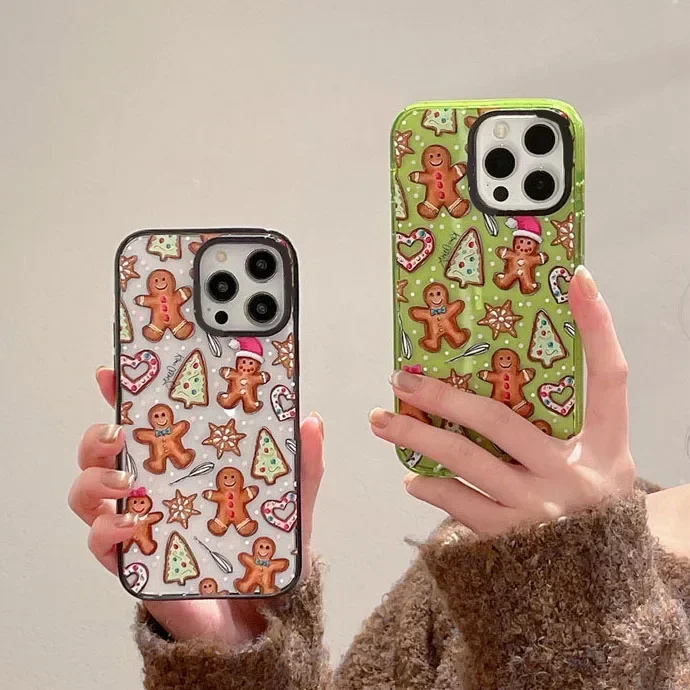 

2.0 Version Acrylic Upgrade Border Christmas Cookie Phone Case Cover for IPhone 11 12 13 14 15 Pro Max Case for IPhone 15 Pro