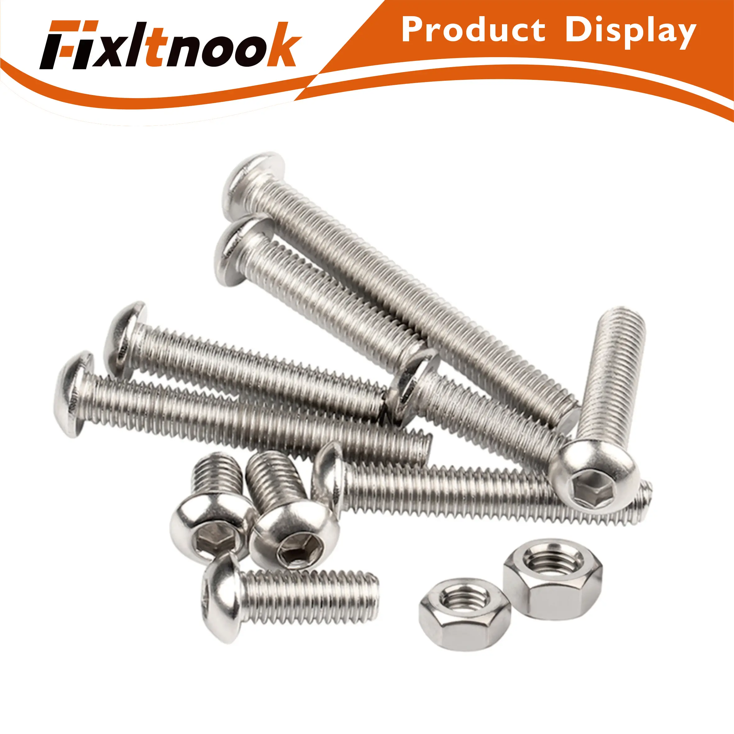 240개, 304 라운드 헤드 육각 소켓 볼트 조합 세트, M3 8mm-30mm 라운드 헤드 육각 소켓 나사 볼트