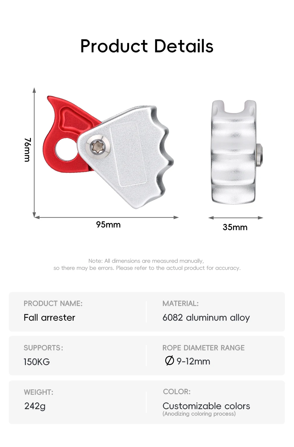 Customized High-altitude Tools Self-lock Carabiner Self-lock Mechanism Automatic Locking Automatic Lock Carabiner Rescue Device