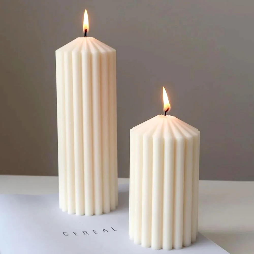 Geometric Cylindrical Acrylic Candle Mold DIY Nordic Style Thick Rack Spire Candles Making Craft Molds Home Table Decoration