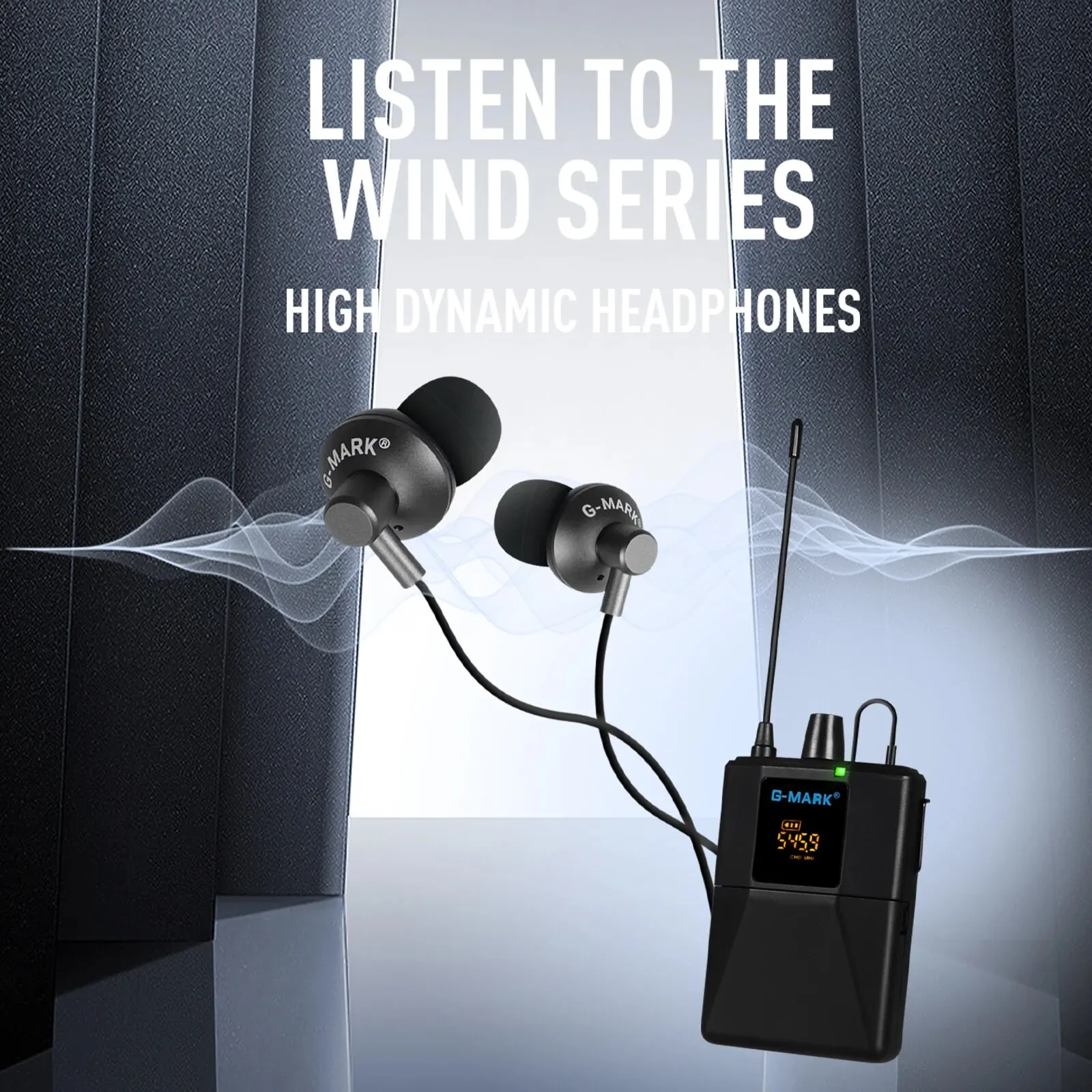 Monitor intra-auricular sem fio G-MARK g2.1iem uhf, frequência de estúdio de retorno de palco selecionável para performance de banda de guitarra, festa de dj