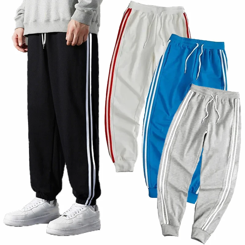 Joggers Pants Men Running Sweatpants Striped Track Pants Gym Fitness Sports Trousers Male Bodybuilding Training Bottoms