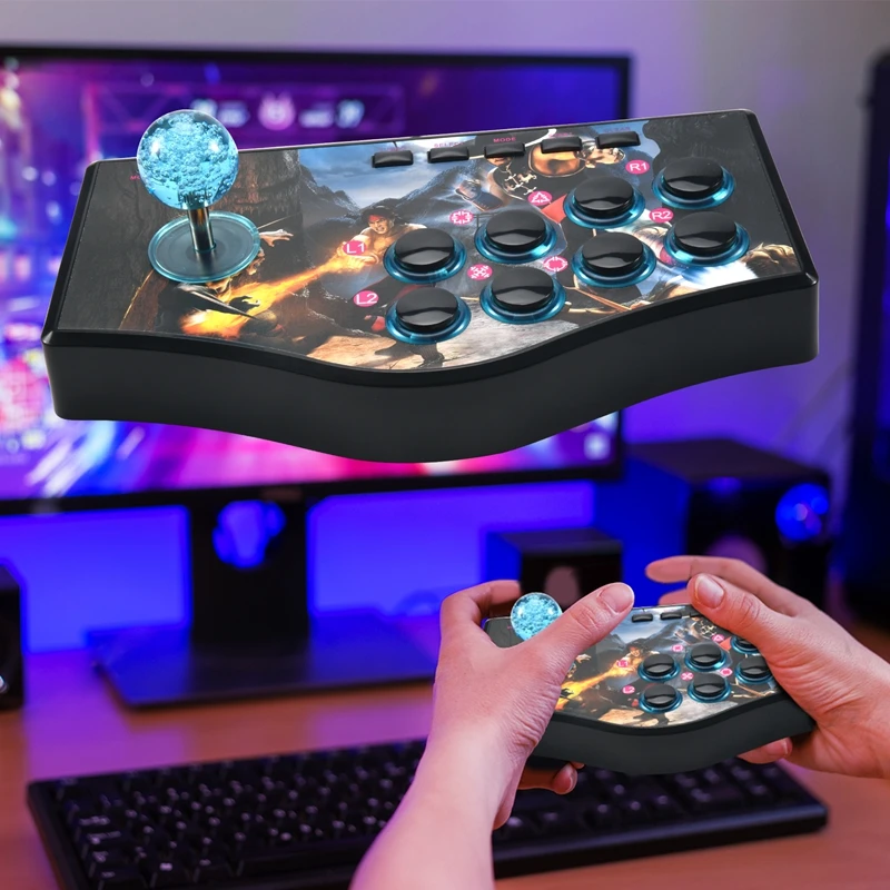 A29F-Retro Arcade Game Rocker Controller Usb Joystick untuk Ps2/Ps3/Pc/Android Smart Tv Built-In Vibrator Delapan Arah Joystick