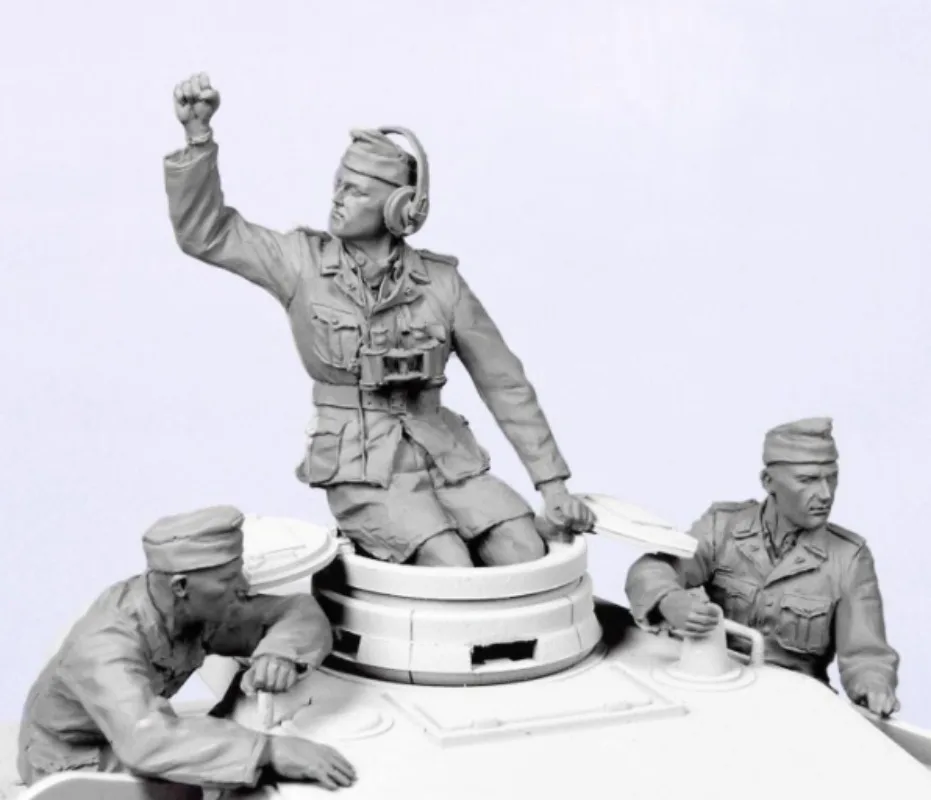 1/35  Resin Figure Model Building Kits Historical Military Hobby GK Tank Crew 3 Persons Unassembled Unpainted DIY Toys C952A