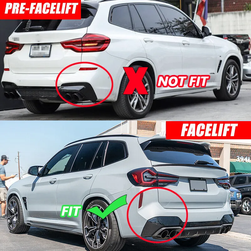 مصد ناشر على طراز المنافسة لسيارة BMW G01 X3 2022 2023 2024 M Sport LCI شفة ناشرة خلفية مطلية مع ملحقات سيارة خفيفة #2