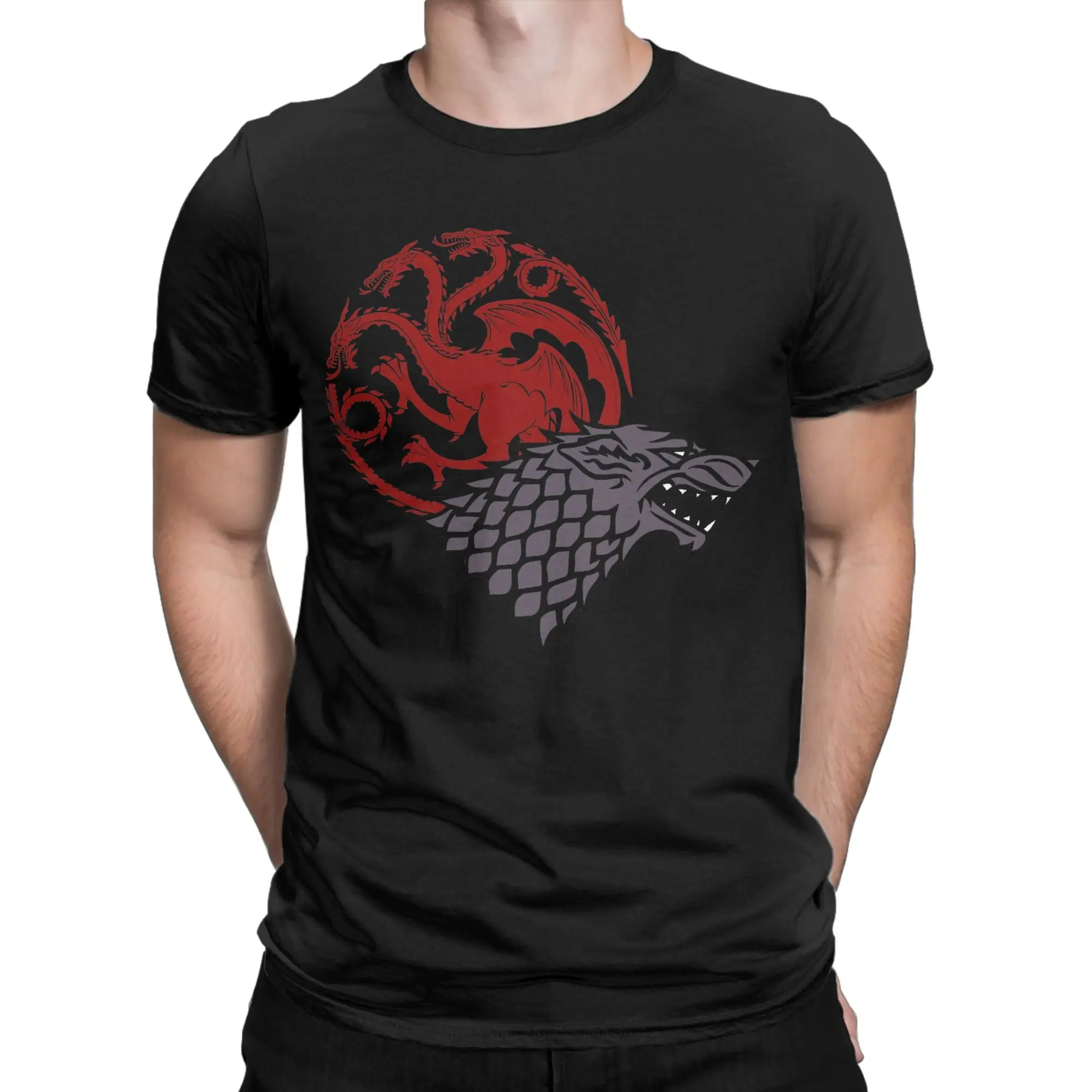 Strong Game of Thrones House Targaryen Sigil T-Shirts 100% Cotton Tees Crew Neck Short Sleeve T Shirt New Arrival Clothing