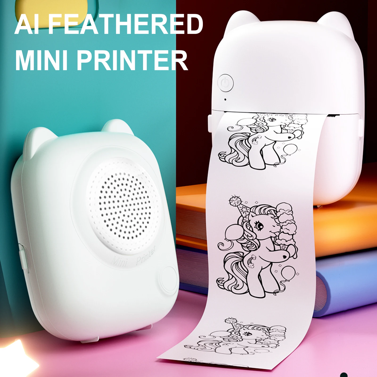 

Карманный принтер AI Mini: термопринтер без чернил с голосовым управлением и функцией AI-генерации фото для этикеток, изображений и заметок