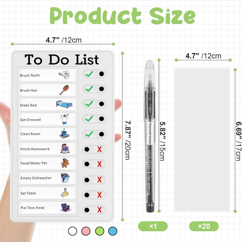 Chore Chart Set For Kids Family Daily Planner With Slider For Classroom,Home Travel