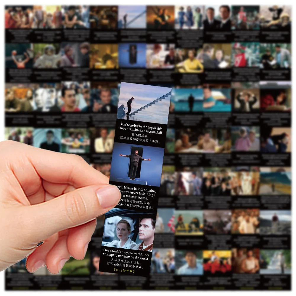 30Pcs Motivational Movie Bookmark Cartoon Decoration Reading Book Page Annotation Book Students Use Paper Cards Back To School