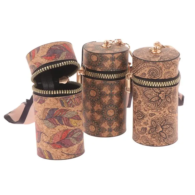 Retro-Print-Münzgeldbörse, tragbare Geldbörse mit Reißverschluss und Schlüsselanhänger, multifunktionale Mini-Aufbewahrungstasche, Lippenstifttasche für Damen, Geschenkidee. – Detail 9