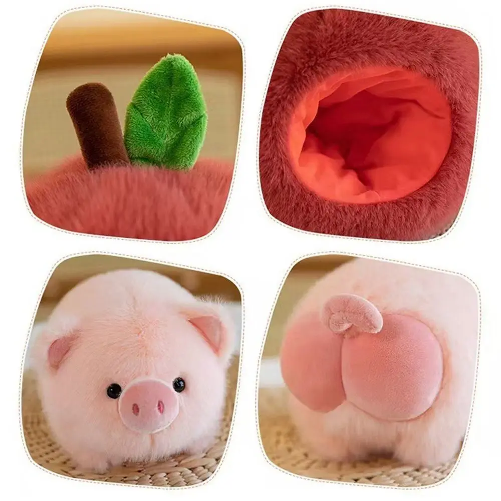 Simpatico volare che mangia maialino di mele peluche maiale di mele 26/36 cm peluche per ragazze