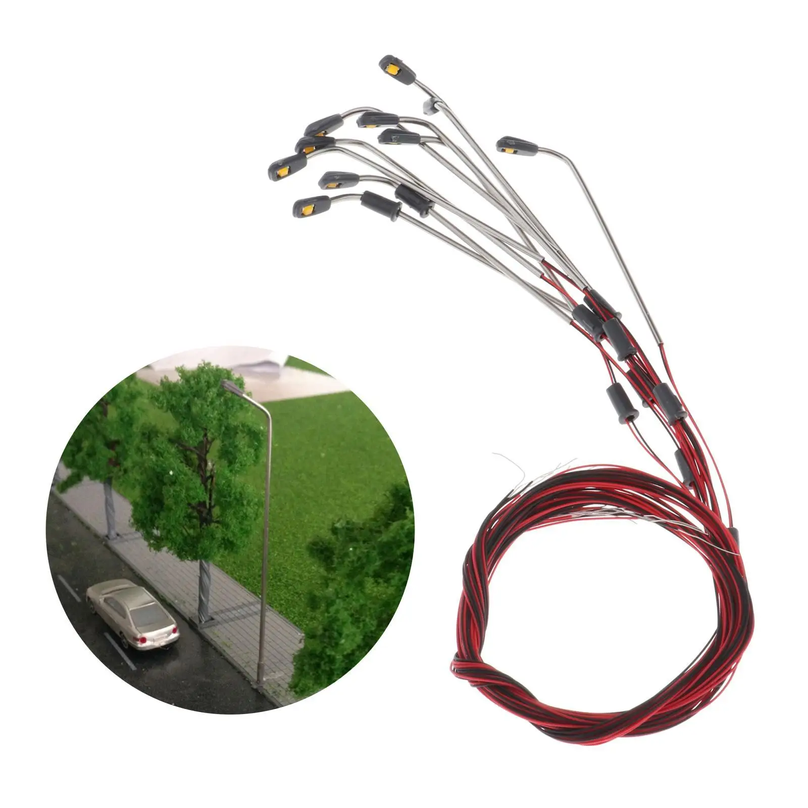 10 Buah Diorama Tiang Lampu 3V Lanskap Lampu Tunggal Kereta Api 1:200
