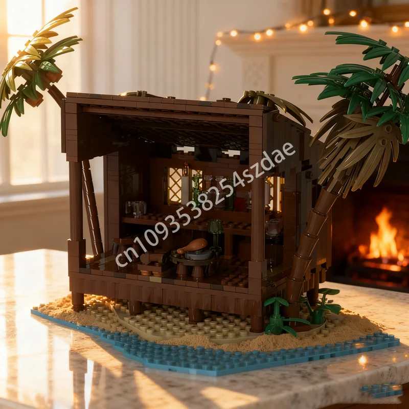 

449 шт. MOC Ром Шак Пиратная модель Строительные блоки Архитектура Креативные рождественские подарки Идея Образовательная кирпичная игрушка для детей