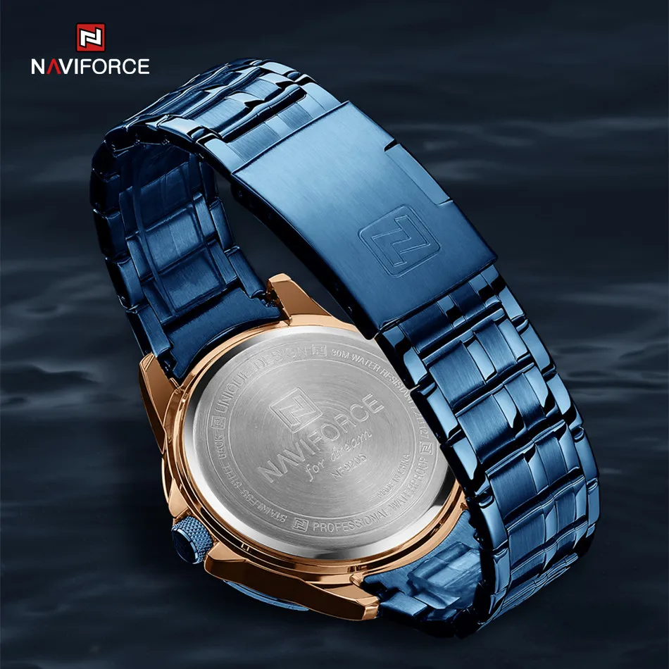 Original Brand NAVIFORCE Men\'s Wristwatch Fashion Casual Stainless Steel Strap Waterproof Male Quartz Calendar Watches 2023 New