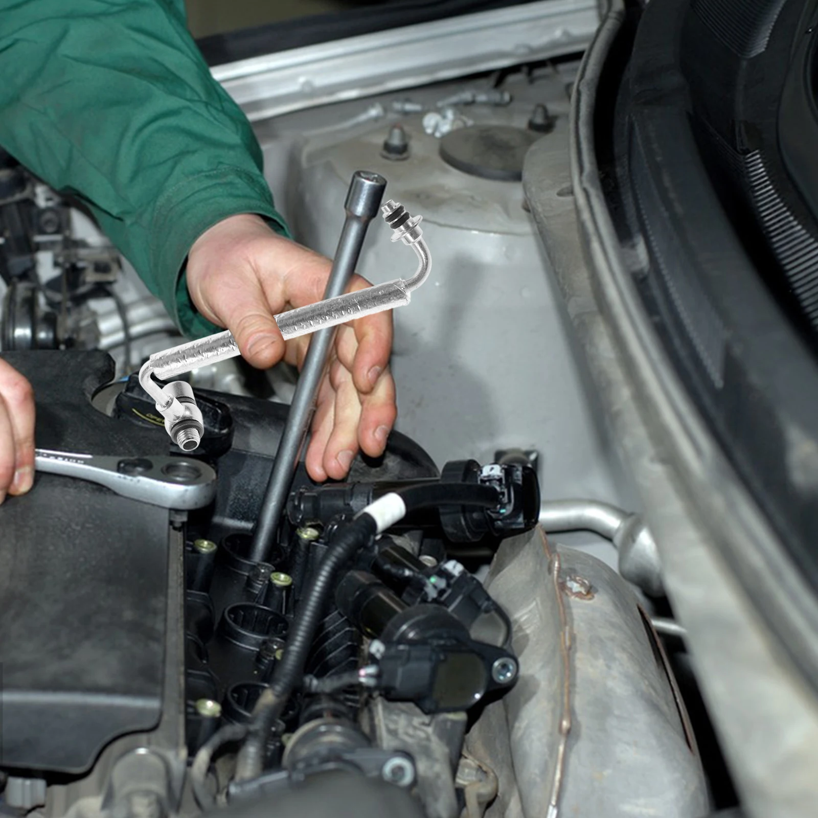 

1Set Turbocharger Oil High Quality Carbon Steel Turbocharger Oil Line Hose Boost Performance Cold Air Intake Aluminum