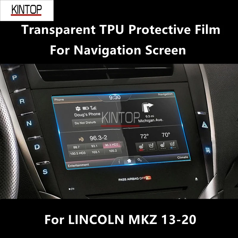 

For LINCOLN MKZ 13-20 Navigation Screen Transparent PET Protective Film Anti-scratch Repair Accessories Refit