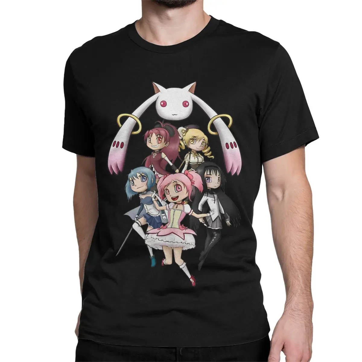 Qbey Cartoon Puella Magi Madoka Magica Men Women T Shirts Cute Anime Funny Tees Short Sleeve T-Shirt Pure Cotton Printed Clothes