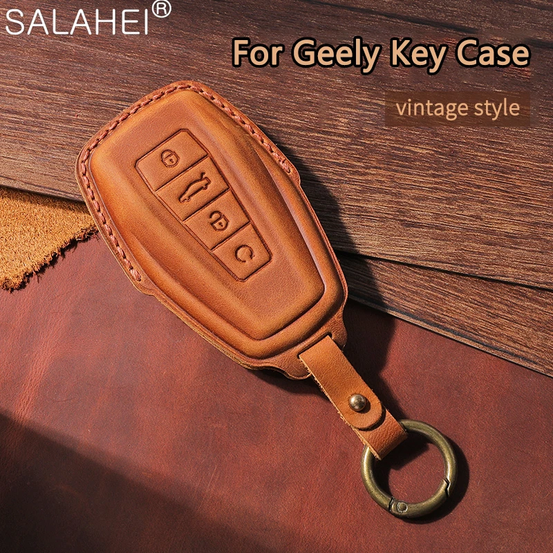 Car Key Case Cover Shell Holder For Geely Coolray X6 X7 EX7 Geometry C Emgrand Global Kulrey Hawk GX7 NL3 SUV GT GC9 Accessories