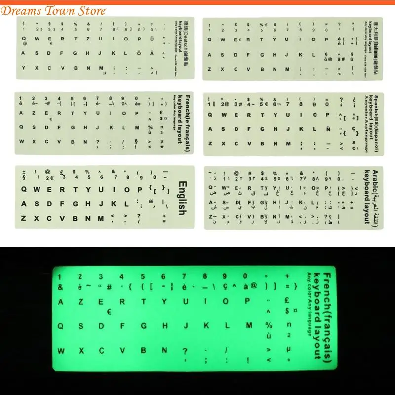 ملصقات لوحة المفاتيح HX6A فلوريسنت لوحة مفاتيح مضيئة فيلم واقية من العصا الإيطالية #2