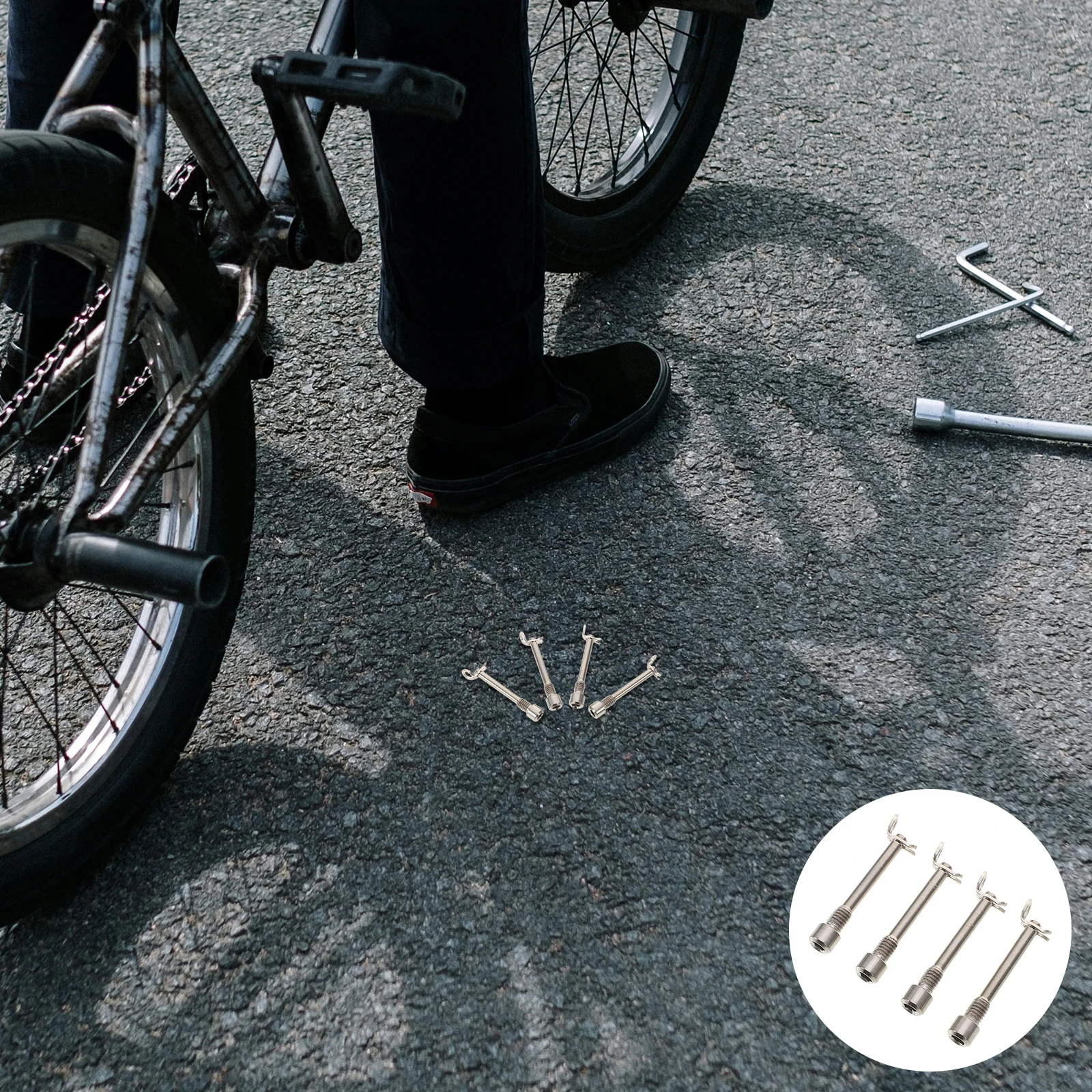 

2 set Bicycle Oil Disc Pin Titanium Alloy Caliper Bolt For Mountain Road Bikes, Threaded Brake Pad Retaining Clip, Rotor Screws,