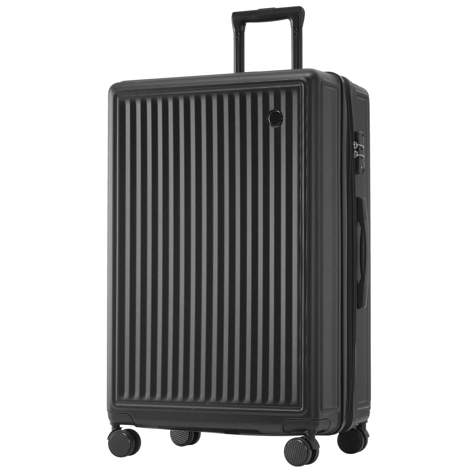 Hard Shell Case Cargo suitcase hand luggage 4 Rolls ABS Material TSA Custom Lock 48*30*76 Black