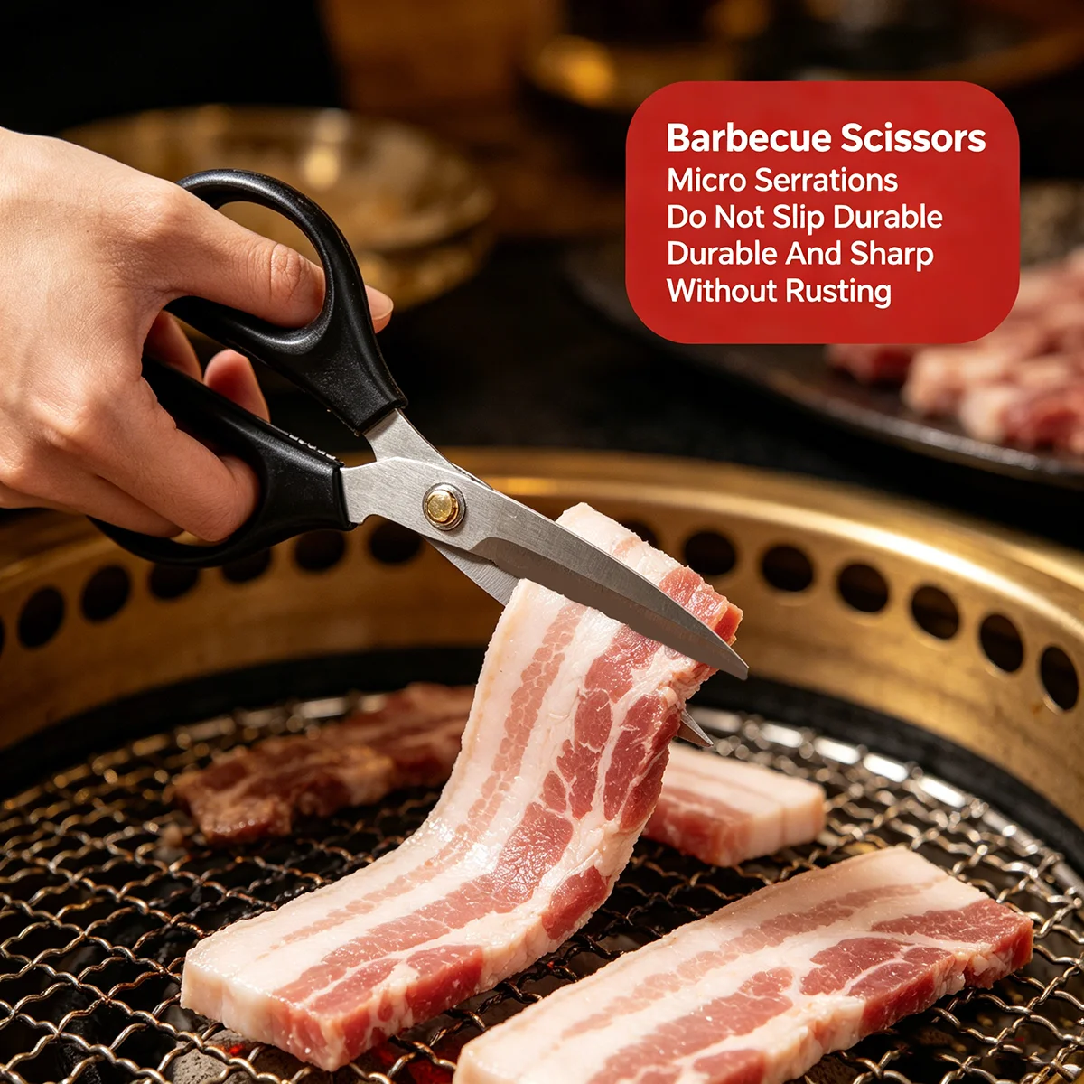 TUPI Stainless Steel Barbecue Scissors Steak Kitchen Scissors Manufacturer Kitchen Tools Household Scissors