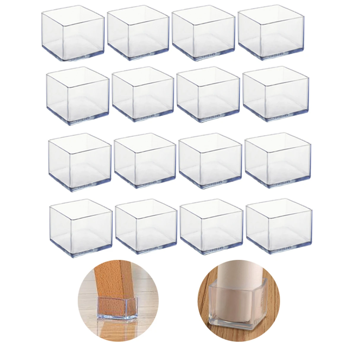 4/8/12/16 PCS Non-Slip Table Feet Caps CoverAnti-Noise Chair Leg Silicone Floor Protectors Transparent Rubber Furniture Leg Cap