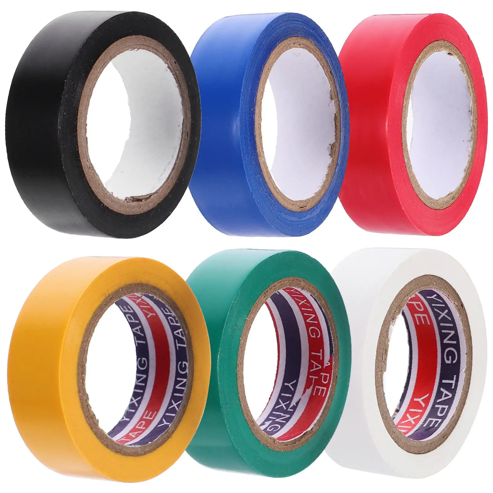 

6 Rolls High-Temp Insulation Tape Electrical Insulating Tape Outdoor High Temp Color Car Indoor Insulation Electrician Pvc Color